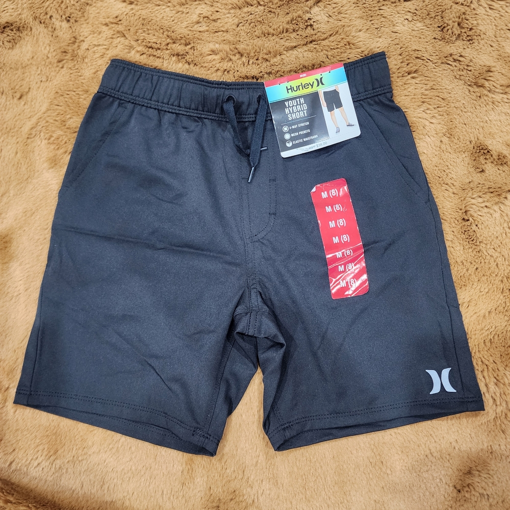 🆕️💙 Hurley Boys M (8) Black Youth Shorts